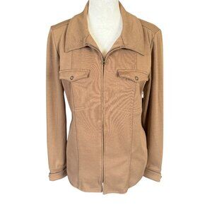 Royal Robbins tan long sleeve collared ponte zip shirt UPF50 size small